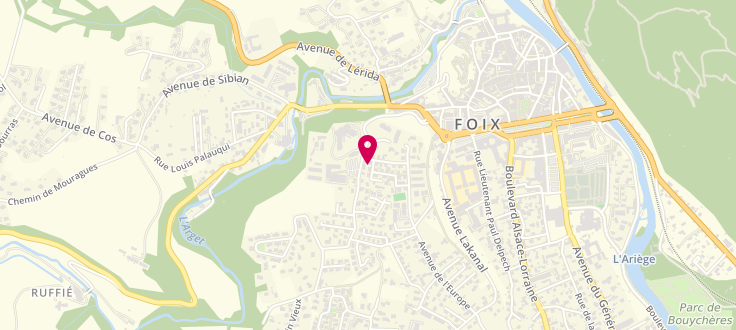 Plan de Centre de PMI de Foix, Rue du Cap-De-La-Ville, 09000 Foix