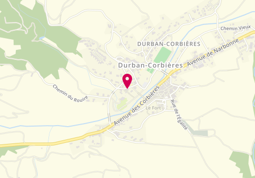 Plan de France services la Poste de Durban-Corbières, 6 Rue de la Mairie, 11360 Durban-Corbières