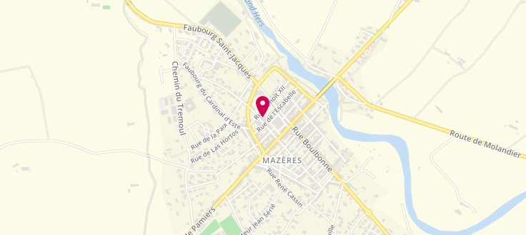 Plan de Centre de PMI de Mazères/Saverdun, 38 Rue de l'Escabelle, 09270 Mazères