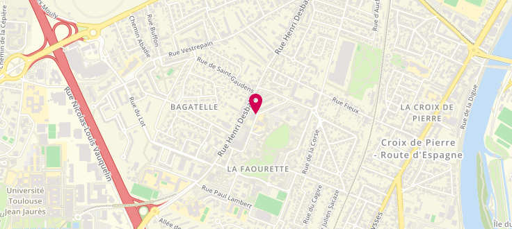 Plan de Maison des Solidarités de Toulouse - La Faourette, 21 Rue Jules-Amilhau, 31100 Toulouse