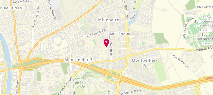Plan de Centre de PMI de Montpellier - Centre ville, 233 Rue Guglielmo-Marconi, 34000 Montpellier