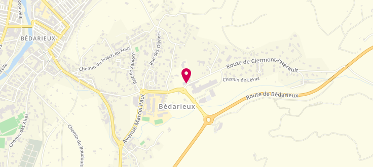 Plan de Agence départementale de la solidarité de Bédarieux - Terrasses d'Orb, 88, Route de Clermont l'hérault, 34600 Bédarieux