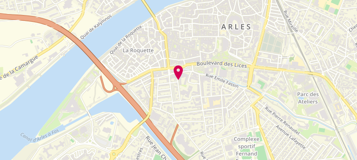 Plan de Maison départementale de la solidarité d'Arles - Camargue, 11 Rue Romain-Roland<br />
Espace Solidarité du Pays d'Arles, 13200 Arles