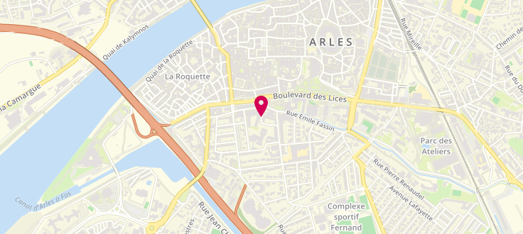 Plan de Maison départementale de la solidarité d'Arles, Espace des Solidarité du Pays d’Arles (ESPA)<br />
4, rue de la paix, 13200 Arles
