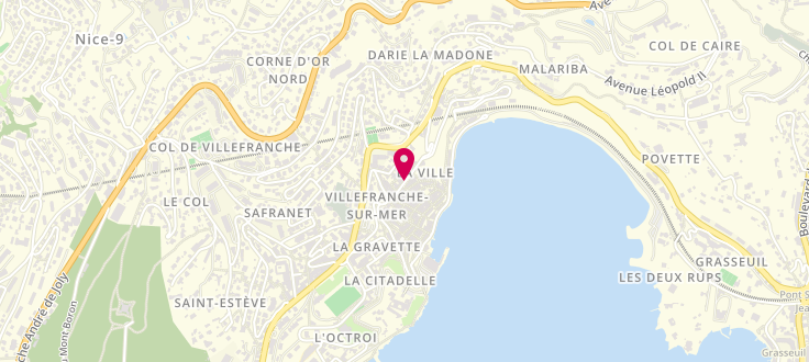 Plan de Centre de Protection Maternelle et Infantile de Villefranche-sur-Mer, Centre de Villefranche-sur-Mer<br />
Avenue Georges Clémenceau, 06230 Villefranche-sur-Mer