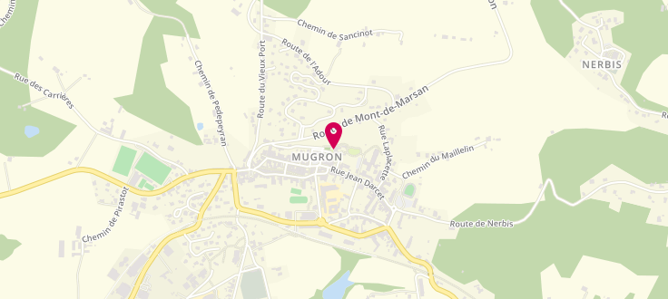 Plan de Centre Médico Social de Mugron, Mairie<br />
Place Chantilly, 40250 Mugron