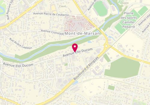 Plan de Centre Médico Social de Mont-de-Marsan, 836 Avenue Éloi-Ducom, 40000 Mont-de-Marsan