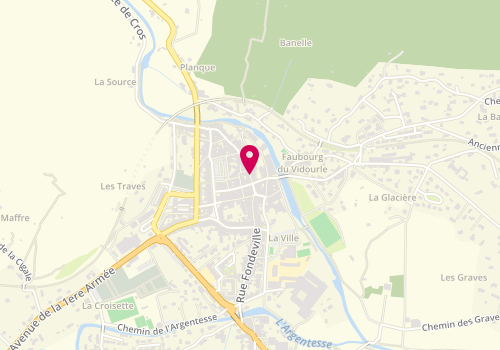 Plan de Centre médico-social de Saint-Hippolyte-du-Fort, 3 rue Pasteur, 30170 Saint-Hippolyte-du-Fort