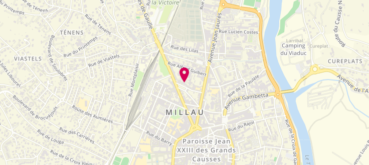 Plan de Centre médico-social de Millau, Maison des Solidarités Départementales<br />
2 Place Bion-Marlavagne, 12100 Millau
