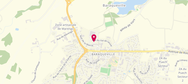 Plan de Point d'accueil PMI de Baraqueville, 42 rue Mairie, 12160 Baraqueville