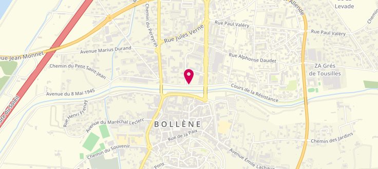 Plan de Centre Médico Social de Bollène, 177 Cours de la Résistance, 84500 Bollène