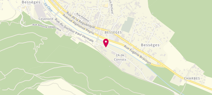 Plan de Centre médico-social de Bessèges, Rue Paul Vermale, 30160 Bessèges
