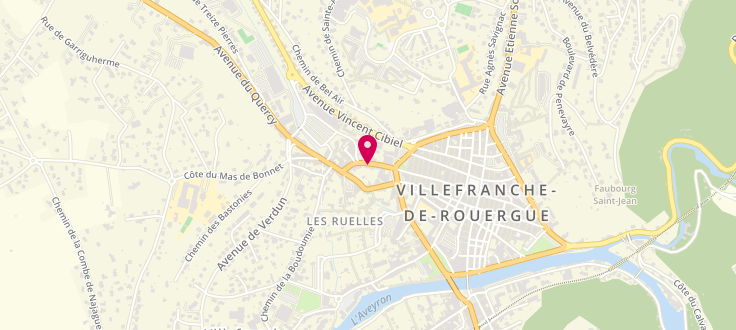 Plan de Centre médico-social de Villefranche de Rouergue, Maison des Solidarités Départementales<br />
11 Rue Borelly, 12200 Villefranche-de-Rouergue