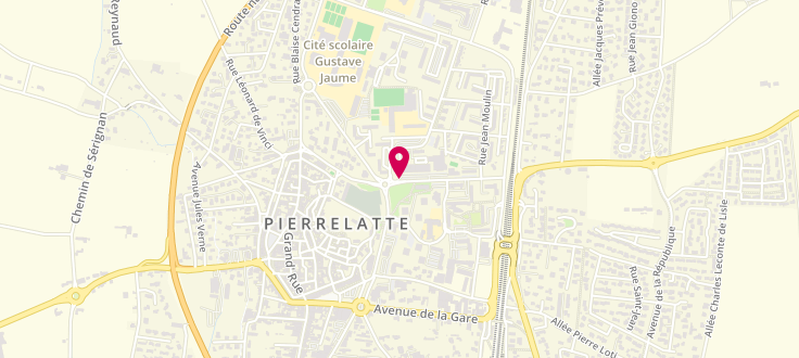 Plan de Centre médico-social de Pierrelatte, 4 Bis Avenue du Maréchal-Leclerc-De-Hauteclocque, 26700 Pierrelatte