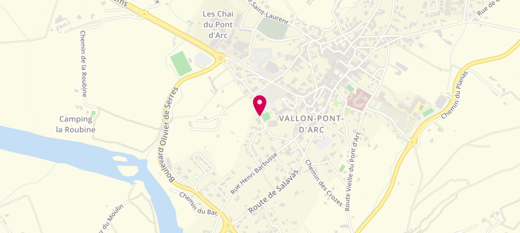 Plan de France services Vallon Pont d'Arc, Place Allende Neruda<br />
Espace Elisabeth Jalaguier, 07150 Vallon-Pont-d'Arc
