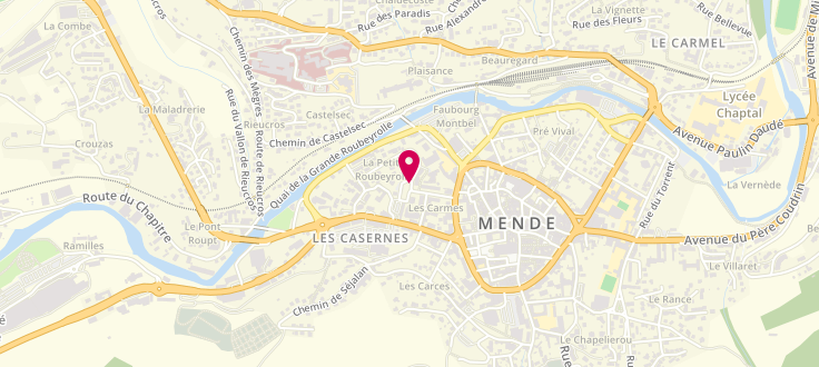 Plan de Centre Médico Social de Mende, Quartier des Carmes, 48000 Mende