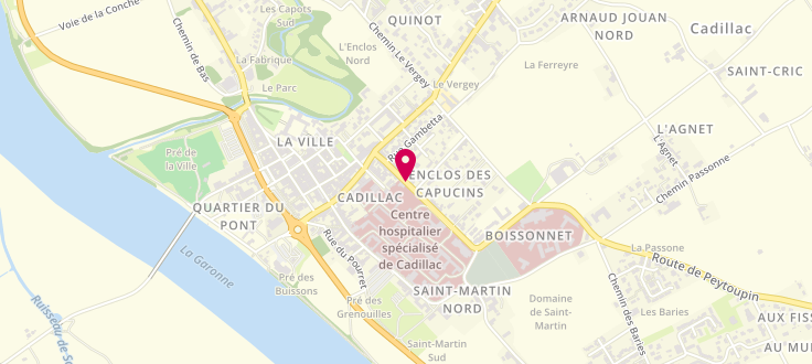 Plan de Maison Départementale de la Solidarité et de l'Insertion de Cadillac, Maison du Département et des Solidarités<br />
21 Route de Sauveterre, 33410 Cadillac-sur-Garonne