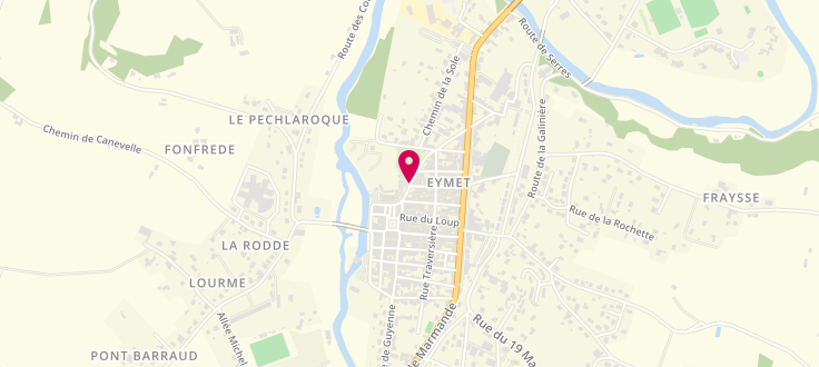 Plan de Centre médico-social d'Eymet, 12 avenue Bastide, 24500 Eymet