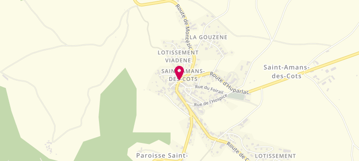 Plan de Point d'accueil PMI de Saint-Amans-des-Cots, Mairie<br />
Le Bourg, 12460 Saint-Amans-des-Cots