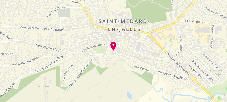 Plan de Maison Départementale de la Solidarité et de l'Insertion de Saint-Médard-en-Jalles, Maison du Département et des Solidarités<br />
2 Rue Firmin-Montignac, 33160 Saint-Médard-en-Jalles