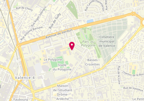 Plan de Centre médico-social de Valence - Polygone, 11 Rue Maryse-Bastié, 26000 Valence