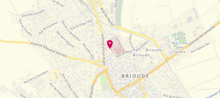 Plan de Centre médico-social de Brioude, Rue Michel-De-l'Hospital, 43100 Brioude
