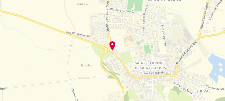 Plan de Centre médico social de Saint Etienne de Saint Geoirs, 54, Route de Brézins, 38590 Saint-Étienne-de-Saint-Geoirs