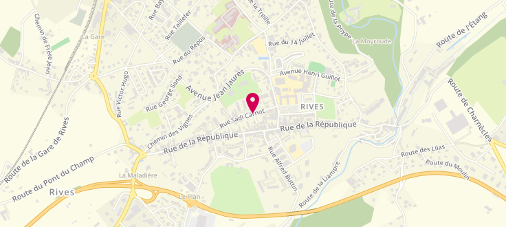 Plan de Centre médico social de Rives, 96 Rue Sadi Carnot, 38140 Rives