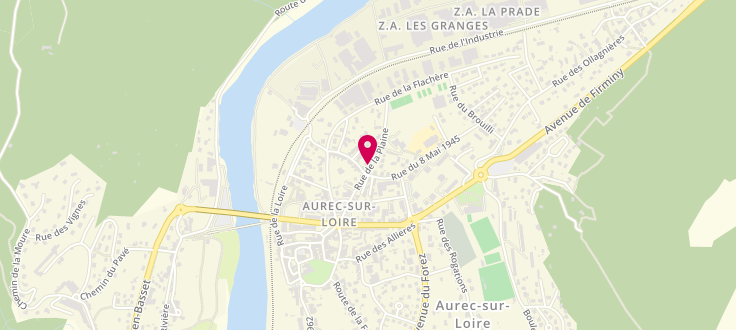 Plan de Centre de PMI d'Aurec-sur-Loire, Rue de la Plaine<br />
Centre de Santé, 43110 Aurec-sur-Loire