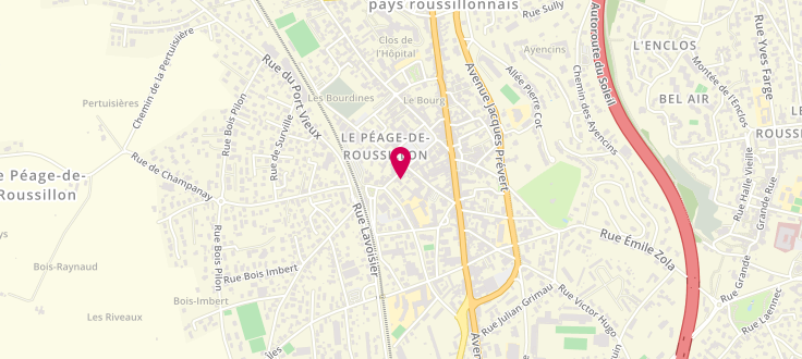Plan de Centre médico social de Péage de roussillon, 8, Rue de la Gare, 38550 Le Péage-de-Roussillon