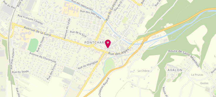 Plan de Centre médico social de Pontcharra, 21 Rue Laurent Gayet, 38530 Pontcharra