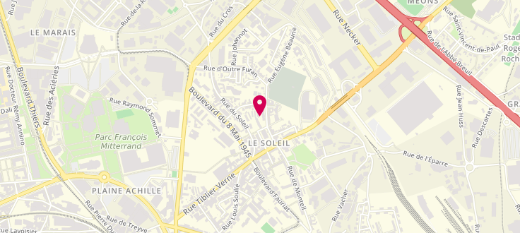 Plan de Point d'Accueil de Saint-Étienne - Le Soleil, 3 rue des Adieux, 42100 Saint-Étienne