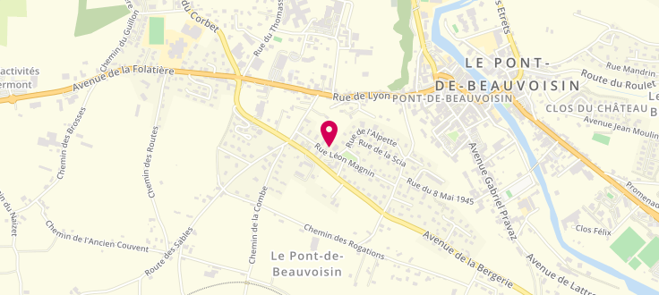 Plan de Centre médico social de Pont de Beauvoisin, 252, Rue Léon Magnin, 38480 Le Pont-de-Beauvoisin