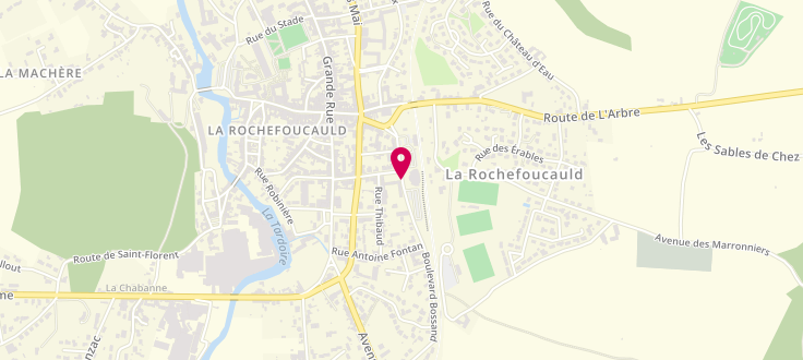 Plan de Maison départementale des solidarités de La Rochefoucauld, 3 boulevard Bossand, 16110 La Rochefoucauld