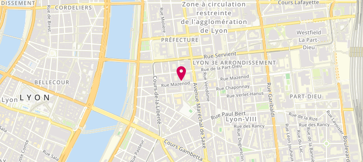 Plan de Maison de la Métropole principale de Lyon - 3ème arrondissement - Pierre Corneille, Maison de Métropole de Lyon<br />
149 Rue Pierre-Corneille, 69003 Lyon