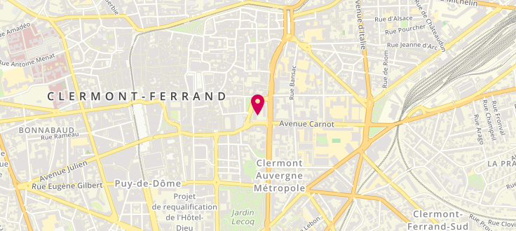Plan de Centre de PMI de Clermont-Ferrand - Saint Esprit, Siège Administratif<br />
4 Place Michel-De-l'Hospital, 63000 Clermond-Ferrand