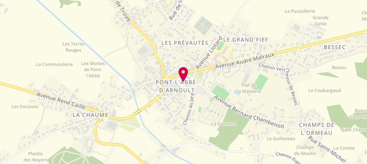 Plan de Point d'accueil PMI de Pont-l'Abbé-d'Arnoult - Mairie, 26 place du Général de Gaulle, 17250 Pont-l'Abbé-d'Arnoult