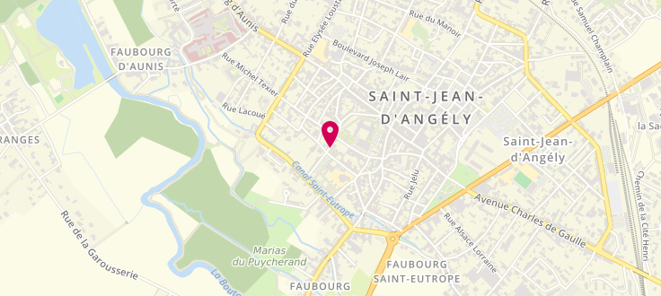 Plan de Point d'accueil PMI de Saint Jean d'Angély - Délégation Territoriale, 12 Rue Louis-Audouin-Dubreuil, 17400 Saint-Jean-d'Angély