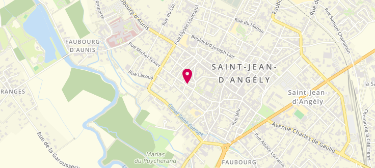 Plan de Point d'accueil PMI de Saint-Jean-d'Angély - Antenne de la Délégation Territoriale, 2 rue Michel Texier, 17400 Saint-Jean-d'Angély