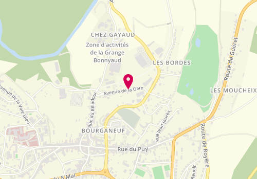 Plan de Unité Territoriale d'Action Sociale de Bourganeuf, Avenue De La Gare, 23400 Bourganeuf