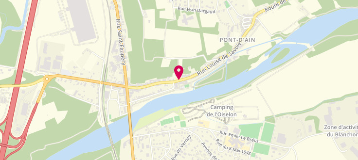 Plan de France services la Poste de Pont-d'Ain, 8, Rue Louise de Savoie, 01160 Pont-d'Ain