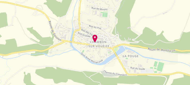 Plan de France services la Poste de Chambon-sur-Voueize, 7 Place Aubergier, 23170 Chambon-sur-Voueize