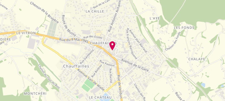 Plan de Maison départementale des solidarités de Chauffailles, Maison du Canton<br />
4 Rue Elie Maurette, 71170 Chauffailles
