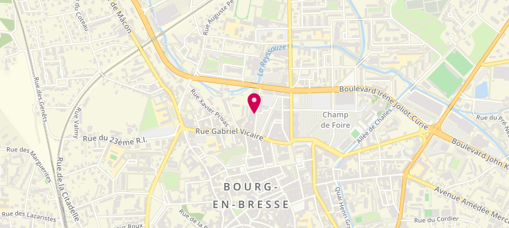Plan de Centre Départemental Solidarité de Bourg en Bresse, 10 Rue Pavé-d'Amour<br />
Centre Départemental de la Solidarité Pierre-Goujon, 01000 Bourg-en-Bresse