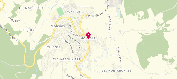 Plan de France services la Poste de Deux-Grosnes, 6 Place de la Fontaine, 69860 Monsols