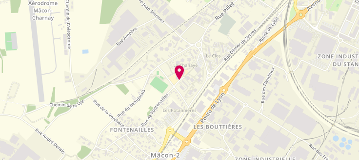 Plan de Centre social de Mâcon - La Porte Ouverte, Rue Paul Eluard<br />
La Chanaye, 71000 Mâcon