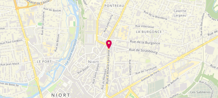 Plan de Centre de PMI de Niort, 74 Rue Alsace-Lorraine, 79028 Niort
