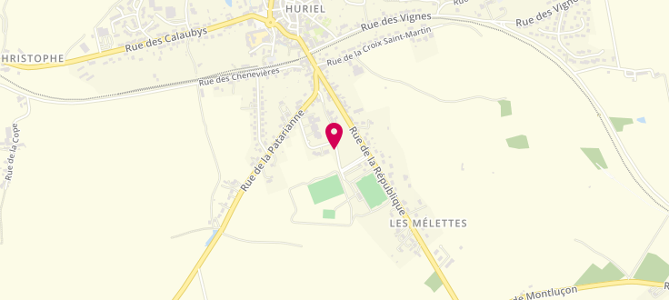 Plan de Centre Médico-Social d'Huriel, 1, rue des Brènes, 03380 Huriel