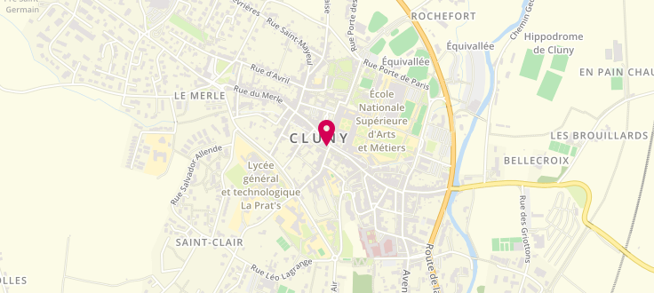 Plan de Centre de PMI de Cluny, 2 Place du Marché, 71250 Cluny
