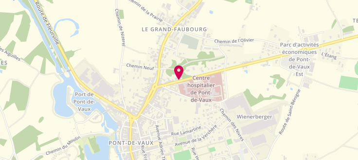Plan de Centre départemental de la solidarité de Pont-de-Vaux, Résidence en Bretagne<br />
25 rue de l'Hôpital, 01190 Pont-de-Vaux